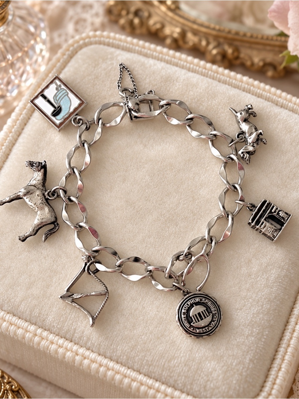 Silver Charm Bracelet with Horse & Novelty Charms
